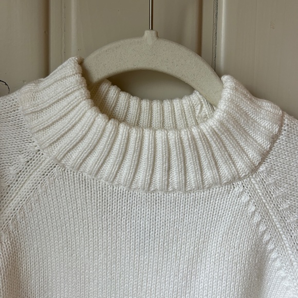 Vintage Land End 100% Cotton Fisherman Mockneck Sweater - Picture 2 of 4